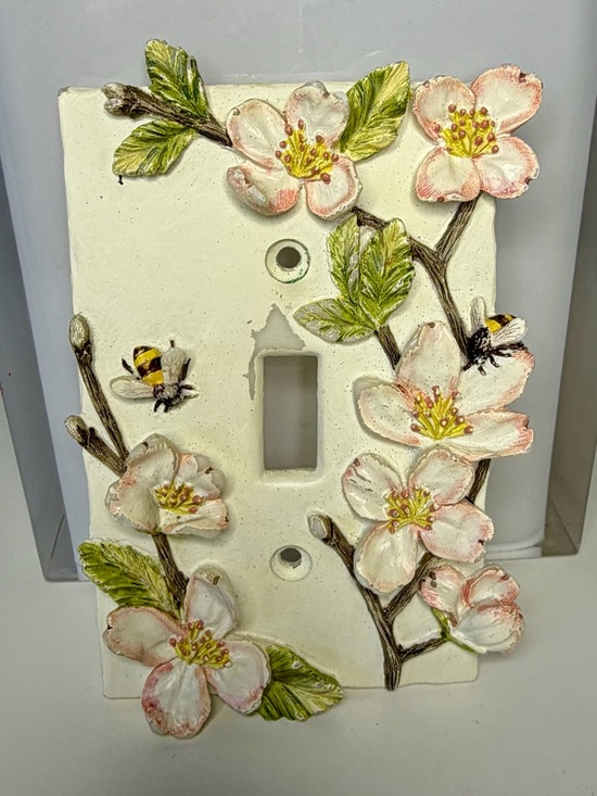 Wall Decor | Vintage Ceramic Cherry Blossom Light Switch Cover Hand ...